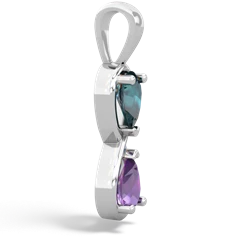 Alexandrite Infinity 14K White Gold pendant P5050