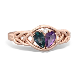 Alexandrite Celtic Love Knot 14K Rose Gold ring R5420