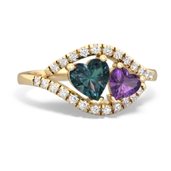 Alexandrite Mother And Child 14K Yellow Gold ring R3010