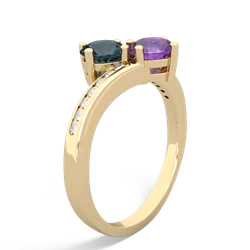 Alexandrite Channel Set Two Stone 14K Yellow Gold ring R5303