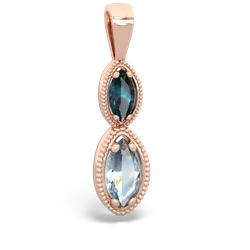 Alexandrite Antique-Style Halo 14K Rose Gold pendant P5700