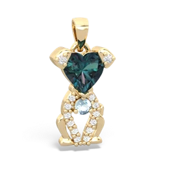 Alexandrite Puppy Love 14K Yellow Gold pendant P5800