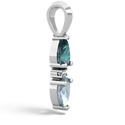 Alexandrite Bowtie Drop 14K White Gold pendant P0865