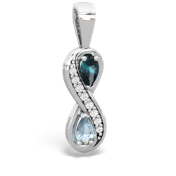 Alexandrite Diamond Infinity 14K White Gold pendant P5390