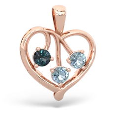 Alexandrite Glowing Heart 14K Rose Gold pendant P2233