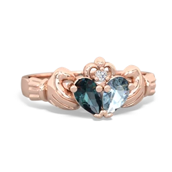 Alexandrite 'Our Heart' Claddagh 14K Rose Gold ring R2388