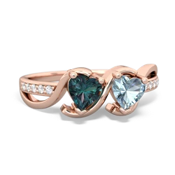 Alexandrite Side By Side 14K Rose Gold ring R3090