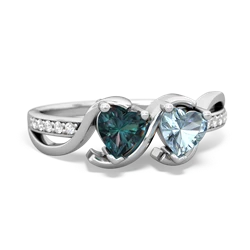 Alexandrite Side By Side 14K White Gold ring R3090