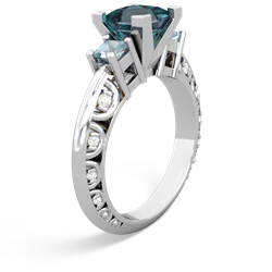 Alexandrite Eternal Embrace Engagement 14K White Gold ring C2001