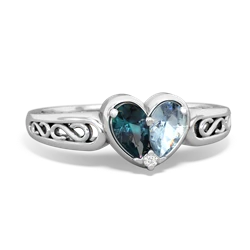 Alexandrite Filligree 'One Heart' 14K White Gold ring R5070