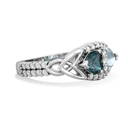 Alexandrite Sparkling Celtic Knot 14K White Gold ring R2645