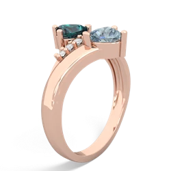 Alexandrite Heart To Heart 14K Rose Gold ring R2064