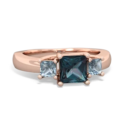 Alexandrite Three Stone Trellis 14K Rose Gold ring R4015