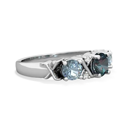 Alexandrite Hugs And Kisses 14K White Gold ring R5016