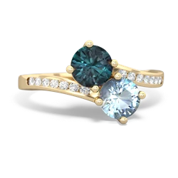 Alexandrite Channel Set Two Stone 14K Yellow Gold ring R5303