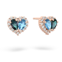 Alexandrite Halo 14K Rose Gold earrings E7008