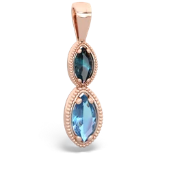 Alexandrite Antique-Style Halo 14K Rose Gold pendant P5700