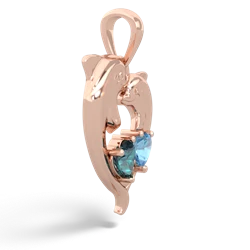 Alexandrite Dolphin Heart 14K Rose Gold pendant P5820