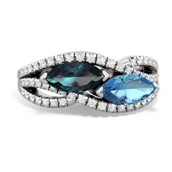 Alexandrite Diamond Rivers 14K White Gold ring R3070