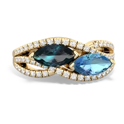 Alexandrite Diamond Rivers 14K Yellow Gold ring R3070