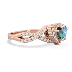 Alexandrite Diamond Twist 'One Heart' 14K Rose Gold ring R2640HRT