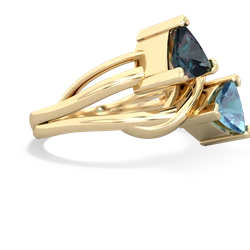 Alexandrite Split Band Swirl 14K Yellow Gold ring R2341