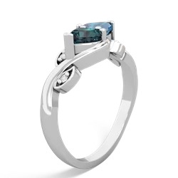 Alexandrite Floral Elegance 14K White Gold ring R5790