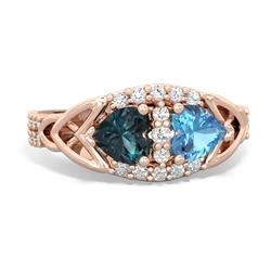 Alexandrite Sparkling Celtic Knot 14K Rose Gold ring R2645