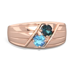 Alexandrite Men's Streamline 14K Rose Gold ring R0460