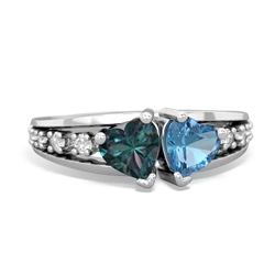 Alexandrite Heart To Heart 14K White Gold ring R3342