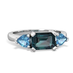 Alexandrite Three Stone 14K White Gold ring R5235