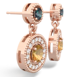 Alexandrite Halo Dangle 14K Rose Gold earrings E5319