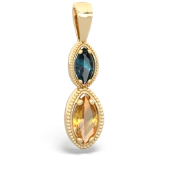 Alexandrite Antique-Style Halo 14K Yellow Gold pendant P5700