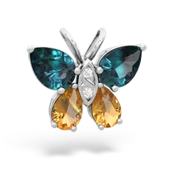 Alexandrite Butterfly 14K White Gold pendant P2215