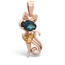 Alexandrite Kitten 14K Rose Gold pendant P5780