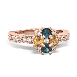 Alexandrite Sparkling Tiara Cluster 14K Rose Gold ring R26293RD