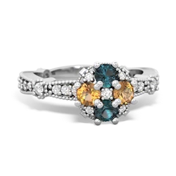 Alexandrite Sparkling Tiara Cluster 14K White Gold ring R26293RD