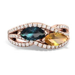 Alexandrite Diamond Rivers 14K Rose Gold ring R3070