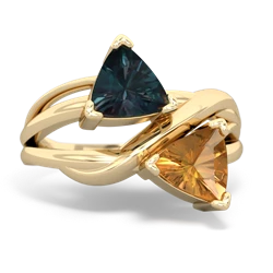 Alexandrite Split Band Swirl 14K Yellow Gold ring R2341