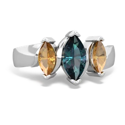 Alexandrite Three Peeks 14K White Gold ring R2433