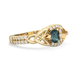 Alexandrite Sparkling Celtic Knot 14K Yellow Gold ring R2645