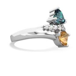 Alexandrite Heart To Heart 14K White Gold ring R2064