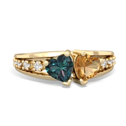 Alexandrite Heart To Heart 14K Yellow Gold ring R3342