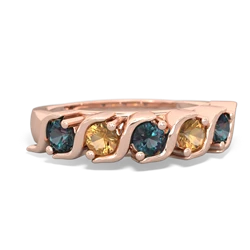 Alexandrite Anniversary Band 14K Rose Gold ring R2089