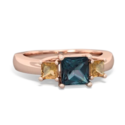 Alexandrite Three Stone Trellis 14K Rose Gold ring R4015