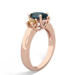 Alexandrite Three Stone Oval Trellis 14K Rose Gold ring R4024