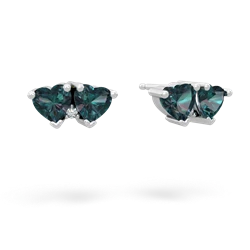 Alexandrite Sweethearts 14K White Gold earrings E5260