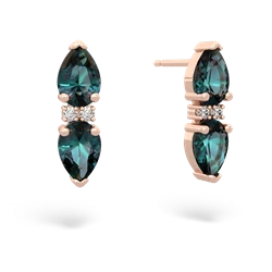 Alexandrite Bowtie Drop 14K Rose Gold earrings E0865