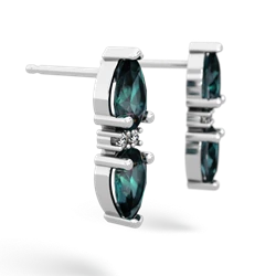 Alexandrite Bowtie Drop 14K White Gold earrings E0865