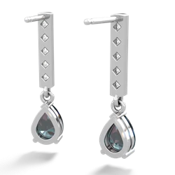 Alexandrite Art Deco Diamond Drop 14K White Gold earrings E5324